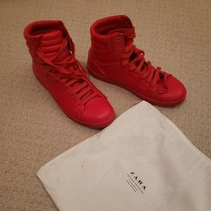 Zara mens Hi-top red Sneackers